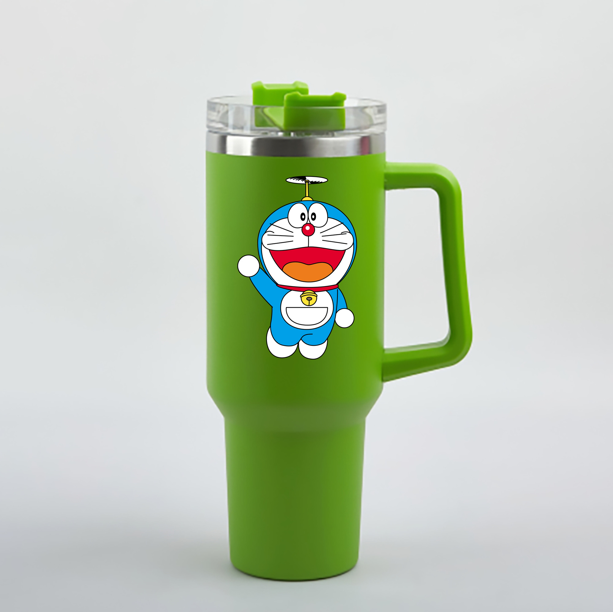 （画像用） ドラえもん Doraemon 1200mL車用タンブラー - クリスタルステッカー（プラスチックストロー付き）